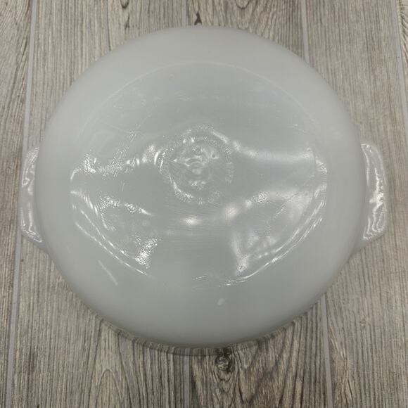 Vintage Pyrex Casserole Dish Green Daisy 474-B‎ 1.5 Quart Opal White Made USA - Picture 5 of 7